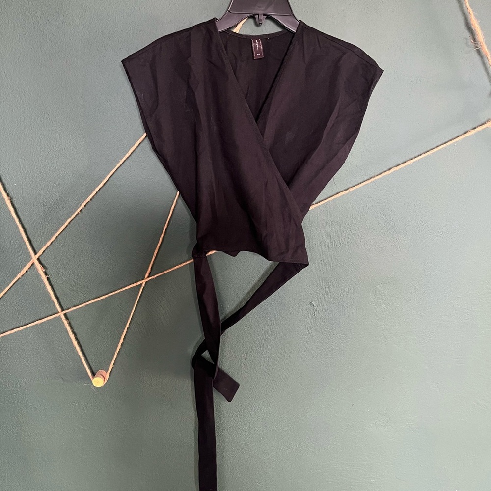 Black Wrap Crop Top
